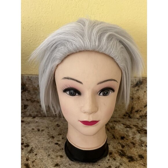 Halloween Cosplay Short Hair Wig white/gray Costume Fashion Anime New Layered - Picture 4 of 8